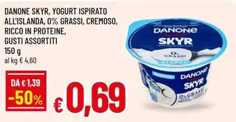 Danone skyr, yogurt ispirato all'islanda, 0% grassi, cremoso, ricco in proteine