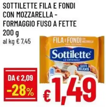 Sottilette fila e fondi con mozzarella - formaggio fuso a fette