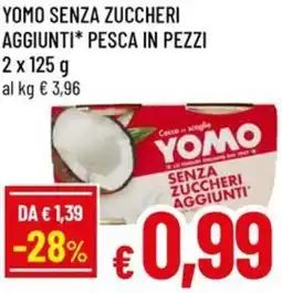 A&O Yomo senza zuccheri aggiunti pesca in pezzi offerta