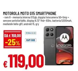 Famila MOTOROLA MOTO G15 SMARTPHONE offerta