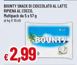 Famila BOUNTY SNACK DI CIOCCOLATO AL LATTE RIPIENA AL COCCO offerta