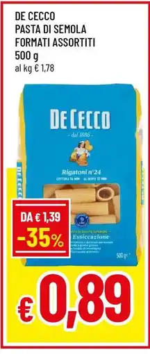 Famila DE CECCO PASTA DI SEMOLA FORMATI ASSORTITI offerta