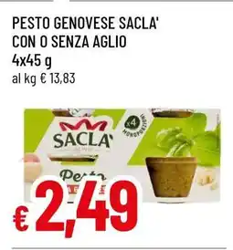 Famila PESTO GENOVESE SACLA' CON O SENZA AGLIO offerta