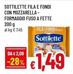 Famila Sottilette Fila e Fondi con Mozzarella - Formaggio Fuso a Fette offerta