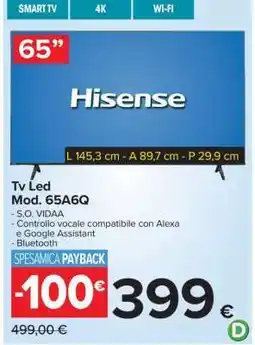Carrefour Tv Led Mod. 65A6Q offerta