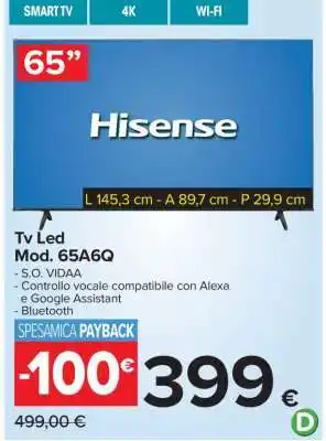 Carrefour Tv Led Mod. 65A6Q offerta