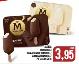 Al Discount Algida magnum x4 bianco/bianco mandorle/ classico/mandorle/ pistacchio offerta
