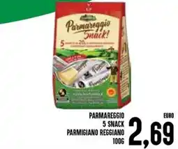 Al Discount Parmareggio 5 snack parmigiano reggiano offerta