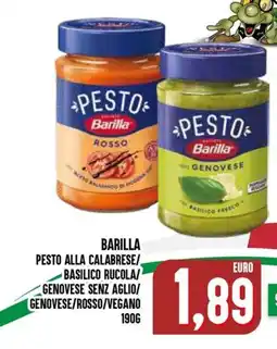Al Discount Barilla pesto alla calabrese/ basilico rucola/ genovese senz aglio/ genovese/rosso/vegano offerta
