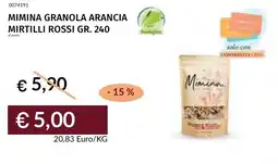 Prezzemolo e Vitale Mimina granola arancia mirtilli rossi offerta