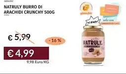 Prezzemolo e Vitale Natruly burro di arachidi crunchy offerta