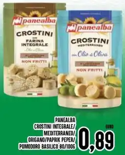 Al Discount Panealba crostini integrale/ mediterraneo/ origano/paprik peper/ pomodoro basilico offerta