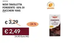 Prezzemolo e Vitale Novi tavoletta fondente -30% di zuccheri offerta