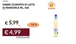 Prezzemolo e Vitale Fabbri sciroppo di latte di mandorla offerta