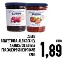 Al Discount Zuegg confettura albicocche/ arance/ciliegine/ fragole/pesche/prugne offerta