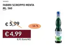 Prezzemolo e Vitale Fabbri sciroppo menta offerta