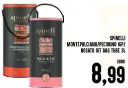 Al Discount Spinelli montepulciano/pecorino igp/ rosato igt bag tube offerta