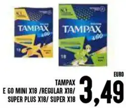 Al Discount Tampax e go mini x18/regular x18/ super plus x18/ super x18 offerta