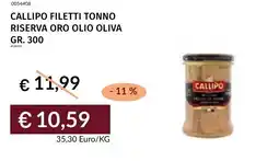Prezzemolo e Vitale Callipo filetti tonno riserva oro olio oliva offerta