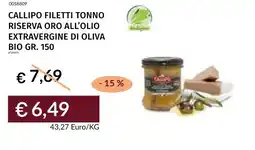 Prezzemolo e Vitale Callipo filetti tonno riserva oro all'olio extravergine di oliva bio offerta