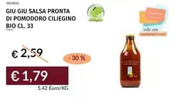 Prezzemolo e Vitale Giu giu salsa pronta di pomodoro ciliegino bio offerta