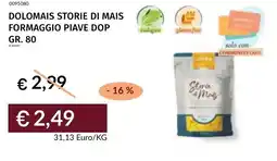 Prezzemolo e Vitale Dolomais storie di mais formaggio piave dop offerta