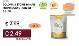 Prezzemolo e Vitale Dolomais storie di mais formaggio e porcini offerta