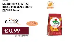 Prezzemolo e Vitale Gallo chips con riso rosso integrale gusto paprika offerta