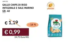 Prezzemolo e Vitale Gallo chips di riso integrale e sale marino offerta