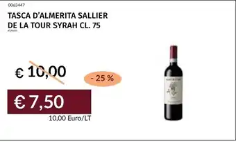 Prezzemolo e Vitale Tasca d'almerita sallier de la tour syrah offerta