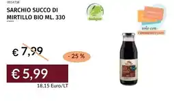 Prezzemolo e Vitale Sarchio succo di mirtillo bio offerta
