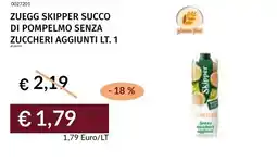 Prezzemolo e Vitale Zuegg skipper succo di pompelmo senza zuccheri aggiunti offerta