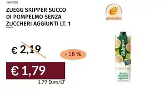 Prezzemolo e Vitale Zuegg skipper succo di pompelmo senza zuccheri aggiunti offerta