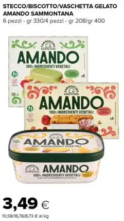 Tigre Stecco/biscotto/vaschetta gelato AMANDO SAMMONTANA offerta