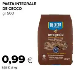 Tigre Pasta integrale DE CECCO offerta