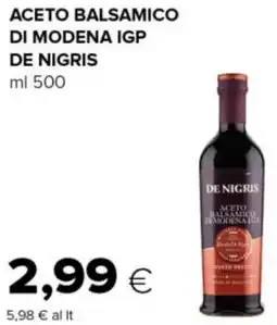 Tigre Aceto balsamico di modena igp DE NIGRIS offerta