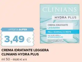 Tigre Crema idratante leggera clinians hydra plus offerta