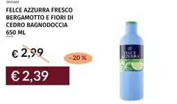 Prezzemolo e Vitale Felce azzurra fresco bergamotto e fiori di cedro bagnodoccia offerta
