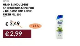 Prezzemolo e Vitale Head & shoulders antiforfora shampoo + balsamo 2in1 apple fresh offerta