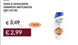 Prezzemolo e Vitale Head & shoulders shampoo anticaduta 2 in1 offerta