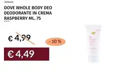 Prezzemolo e Vitale Dove whole body deo deodorante in crema raspberry offerta