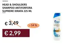 Prezzemolo e Vitale Head & shoulders shampoo antiforfora supreme idrata offerta
