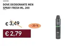 Prezzemolo e Vitale Dove deodorante men spray fresh offerta