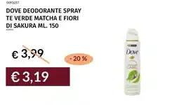 Prezzemolo e Vitale Dove deodorante spray te verde matcha e fiori di sakura offerta