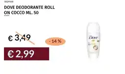 Prezzemolo e Vitale Dove deodorante roll on cocco offerta