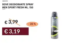 Prezzemolo e Vitale Dove deodorante spray men sport fresh offerta