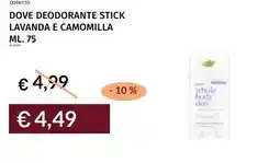 Prezzemolo e Vitale Dove deodorante stick lavanda e camomilla offerta
