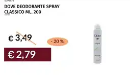 Prezzemolo e Vitale Dove deodorante spray classico offerta