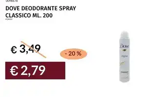 Prezzemolo e Vitale Dove deodorante spray classico offerta