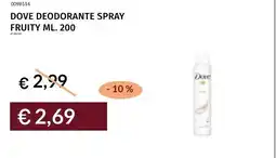 Prezzemolo e Vitale Dove deodorante spray fruity offerta